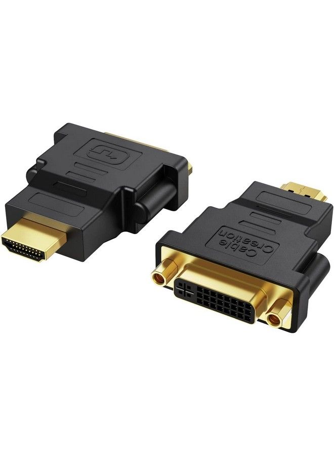 Hdmi To Dvi Adapter 2 Pack Bi Directional Hdmi Male To Dvi Female Converter 1080P Dvi To Hdmi Conveter 3D For Ps4 Ps5 Tv Box Blu Ray Projector Hdtv 0.15M Black