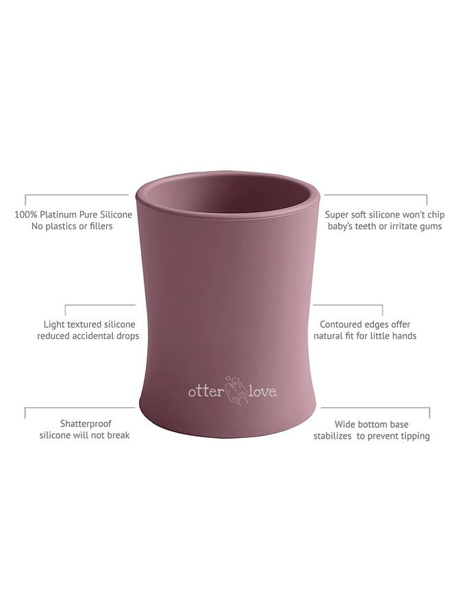 Silicone Baby & Toddler Training Cup Pediatric Ot Approved 100% Platinum Pure Lfgb Silicone Unbreakable Plastic Free Tiny Cup Perfect For Baby Led Weaning (Woodchuck)