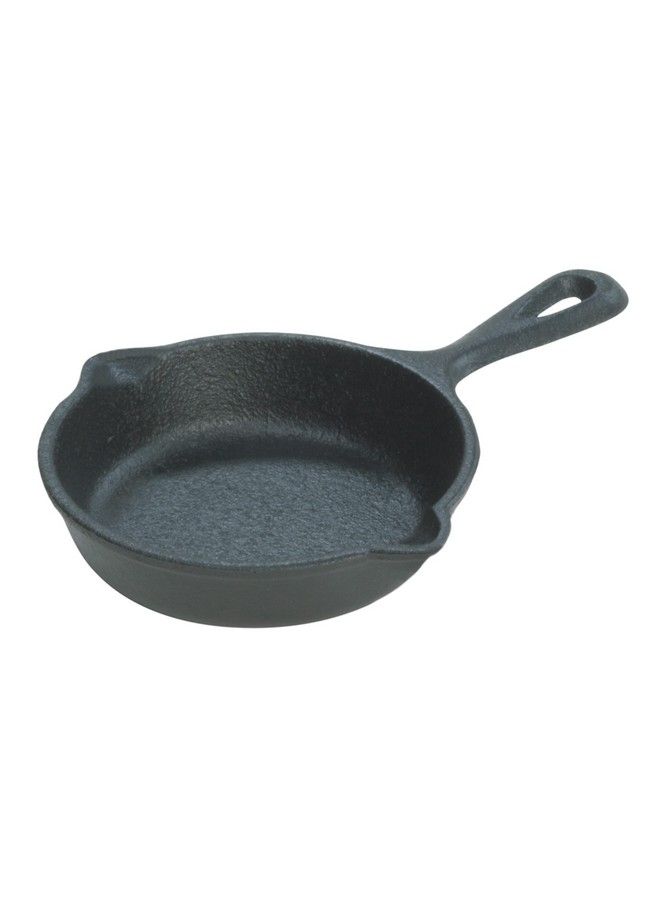 3.5 Inch Miniature Cast Iron Pre Seasoned Skillet Signature Teardrop Handle Use In The Oven On The Stove On The Grill Or Over A Campfire Black