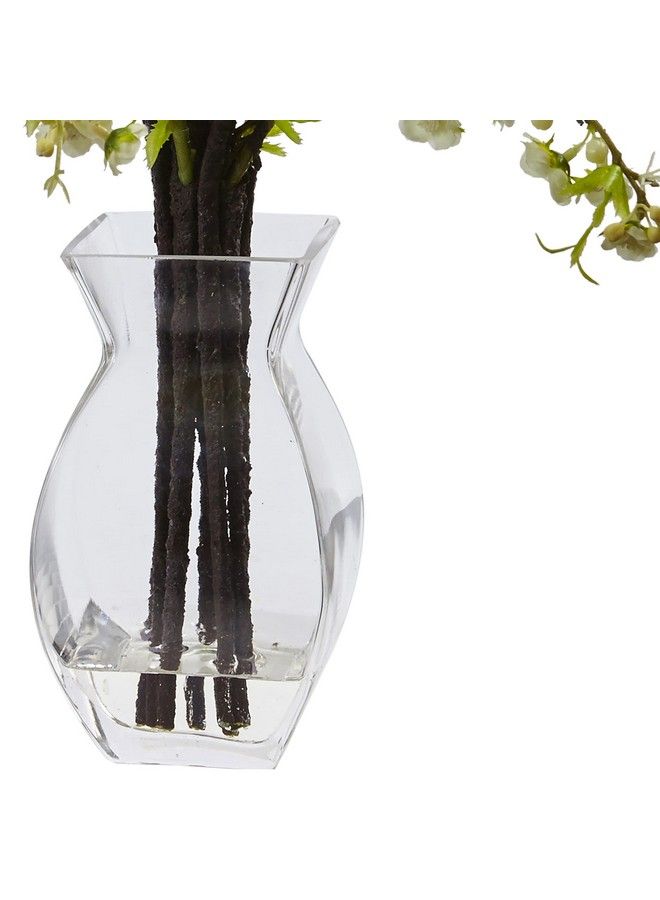 1459Wh Cherry Blossom In Glass Vase White