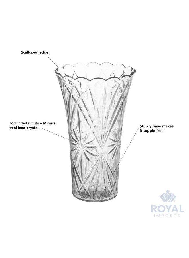 Flower Acrylic Vase Decorative Centerpiece For Home Or Wedding Nonbreakable Plastic 9