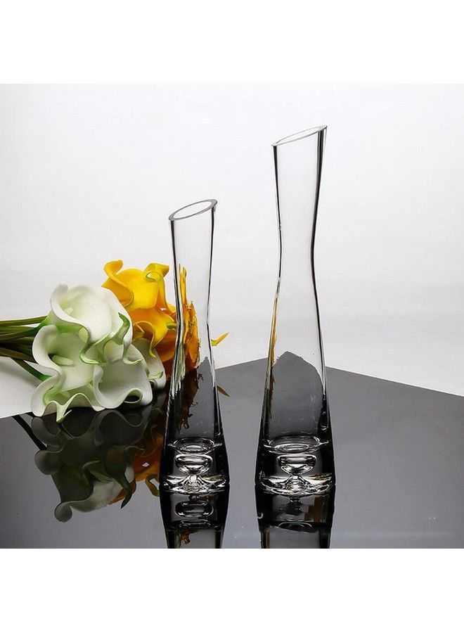Handmade Blown Bud Vase Clear Small Glass Flower Vase Single Stem Vases For Home Wedding Decor 7.87Inch Height