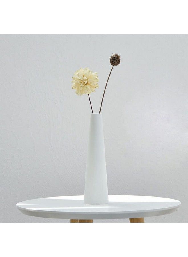 Tall White Ceramic Bud Vase Single Flower Small Bud Decorative Floral Vase Home Decor Centerpiece Modern Minimalism Style For Home Office Shelf Decor (Syx63152White)