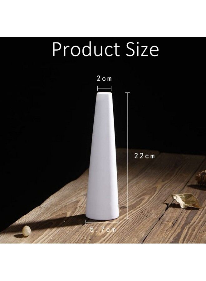 Tall White Ceramic Bud Vase Single Flower Small Bud Decorative Floral Vase Home Decor Centerpiece Modern Minimalism Style For Home Office Shelf Decor (Syx63152White)