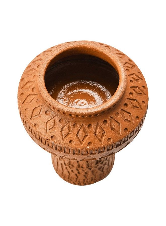 Handmade Debossed Terracotta Color & Black Vase Terracotta & Black