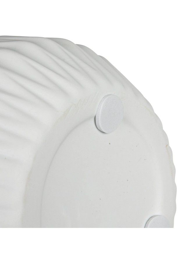 Tall White Ceramic Fluted Vase