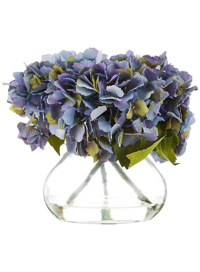 1356Bl Blooming Hydrangea With Vase Blue