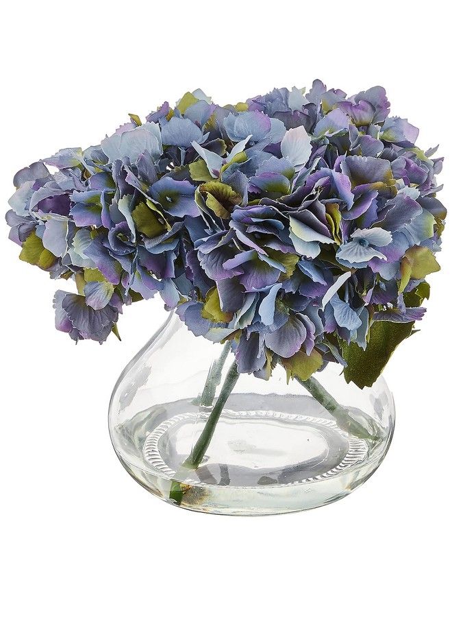 1356Bl Blooming Hydrangea With Vase Blue