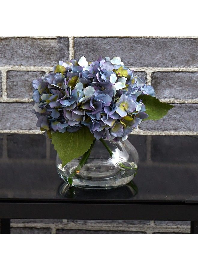 1356Bl Blooming Hydrangea With Vase Blue
