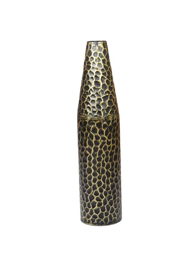 Metal Decorative Centerpiece Flower Table Vase (Black And Gold Large) Qi004130.L