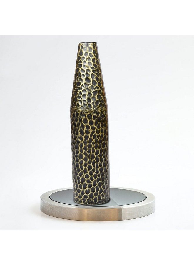 Metal Decorative Centerpiece Flower Table Vase (Black And Gold Large) Qi004130.L