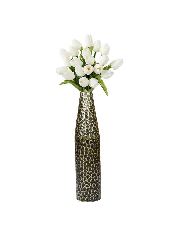 Metal Decorative Centerpiece Flower Table Vase (Black And Gold Large) Qi004130.L