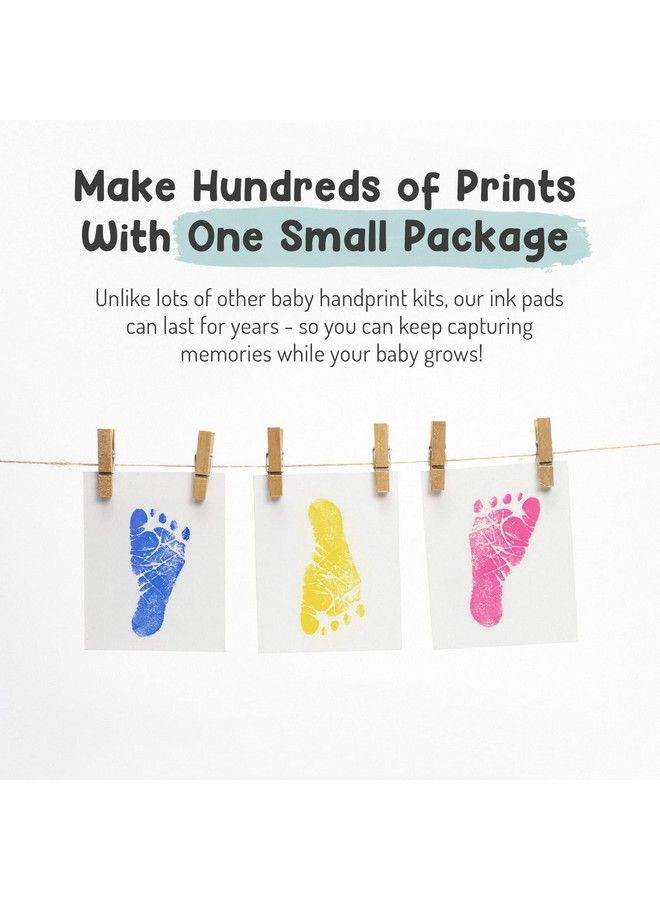 Baby Hand And Footprint Kit By Forever Fun Times ; Get Hundreds Of Detailed Prints With One Baby Safe Ink Pad ; Easy To Clean And Works With Any Paper Or Card ; Clean And Safe (Small Black)