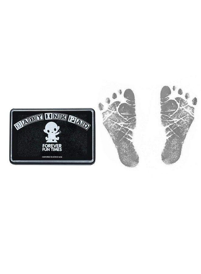 Baby Hand And Footprint Kit By Forever Fun Times ; Get Hundreds Of Detailed Prints With One Baby Safe Ink Pad ; Easy To Clean And Works With Any Paper Or Card ; Clean And Safe (Small Black)