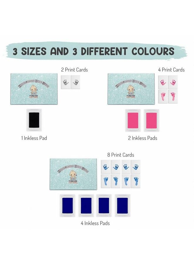 Notouch Inkless Baby Hand And Footprint Kit ; Painless Perfect Prints Without A Drop Of Ink On Your Child ; Quick And Easy Twostep Inkless Print Kit ; Baby Safe Ink Pad (Black (Updated) 2 Pads)