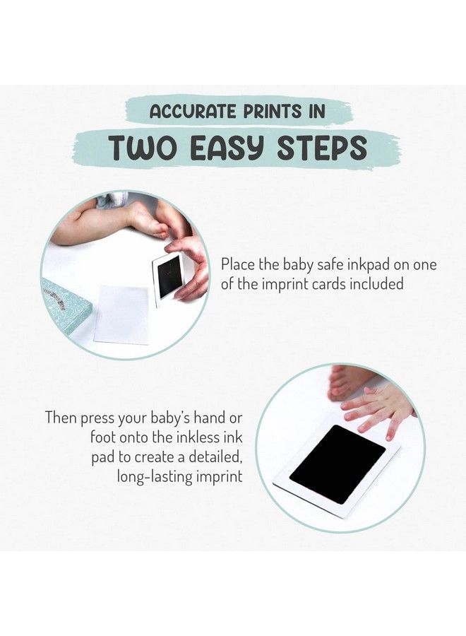 Notouch Inkless Baby Hand And Footprint Kit ; Painless Perfect Prints Without A Drop Of Ink On Your Child ; Quick And Easy Twostep Inkless Print Kit ; Baby Safe Ink Pad (Black (Updated) 2 Pads)