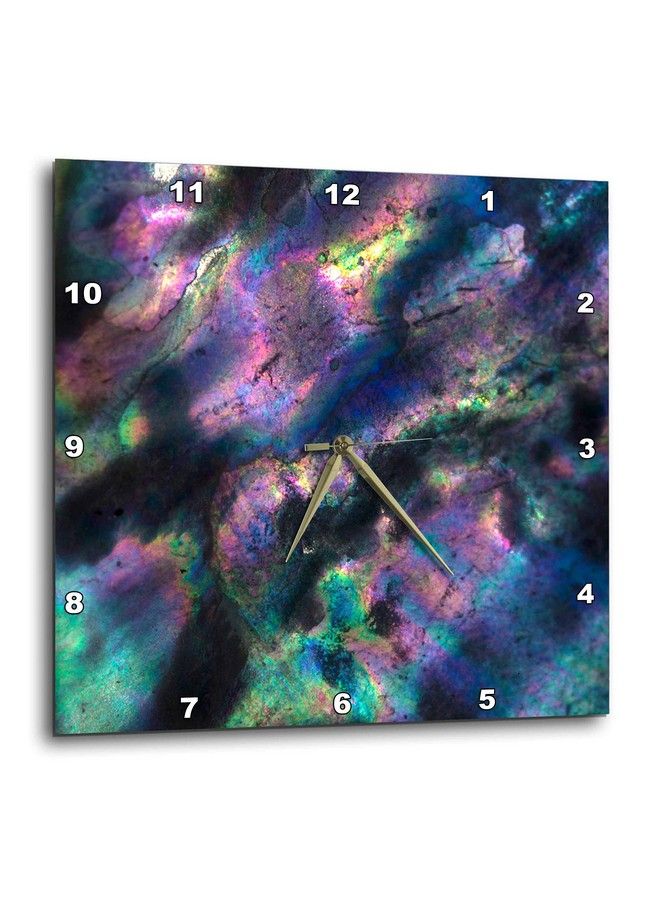 Wall Clock Usa California. Colorful Iridescent Abalone Shell Closeup. 15 By 15Inches (Dpp_314614_3)