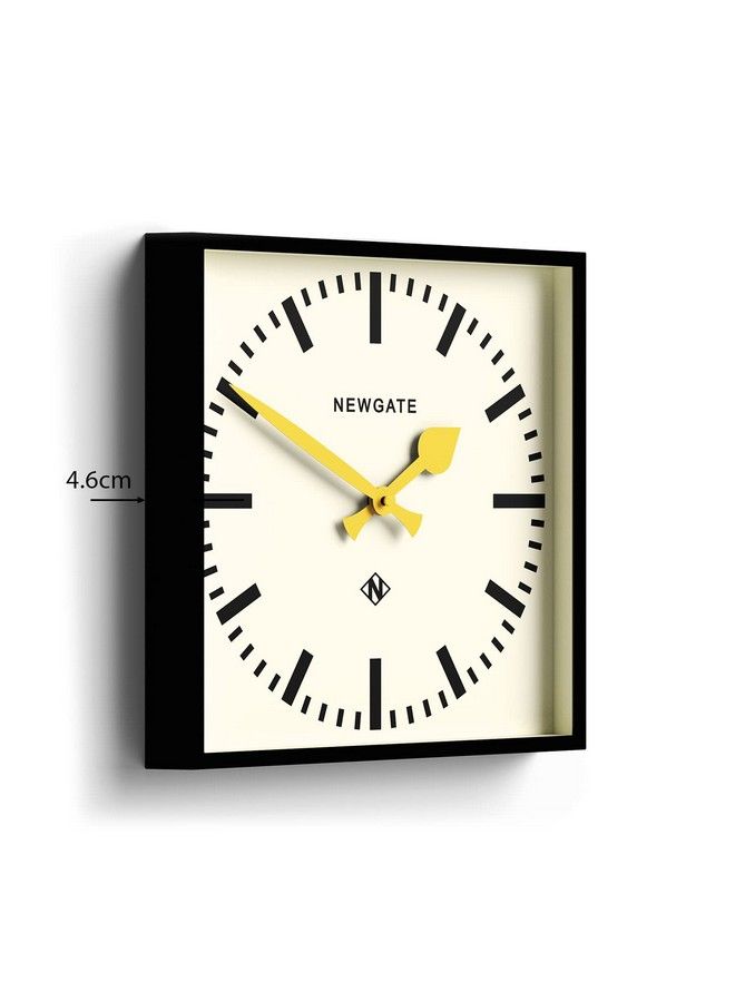 Number Five Railway Wall Clock Square Clock Kitchen Clock Office Clock Retro Clock Designer Clock Station Clock Marker Dial (Yellow Hands)