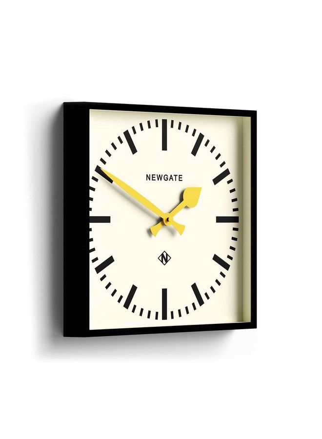 Number Five Railway Wall Clock Square Clock Kitchen Clock Office Clock Retro Clock Designer Clock Station Clock Marker Dial (Yellow Hands)