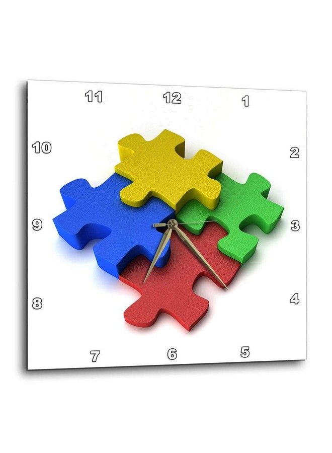 Colorful Puzzle Design Autism Wall Clock 10 By 10Inch (Dpp_154998_1)