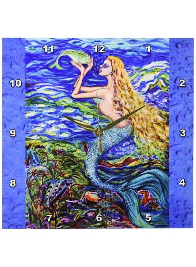 Dpp_54922_1 This Is My Tropical Mermaid Caring For Her Pet Fish Beautiful Dream With Very Peaceful Atmosphere Wall Clock 10 By 10Inch