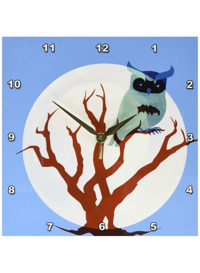 Dpp_47207_1 Owl And Full Moonbirdsart Wall Clock 10 By 10Inch