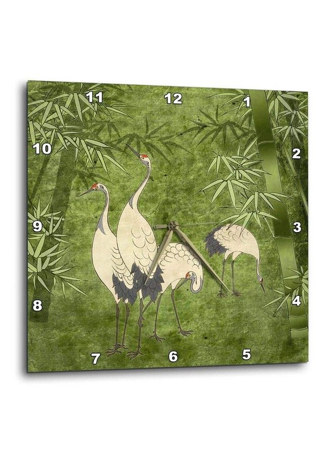 Dpp_20895_1 Cranes In Bamboo Forestwall Clock 10 By 10Inch
