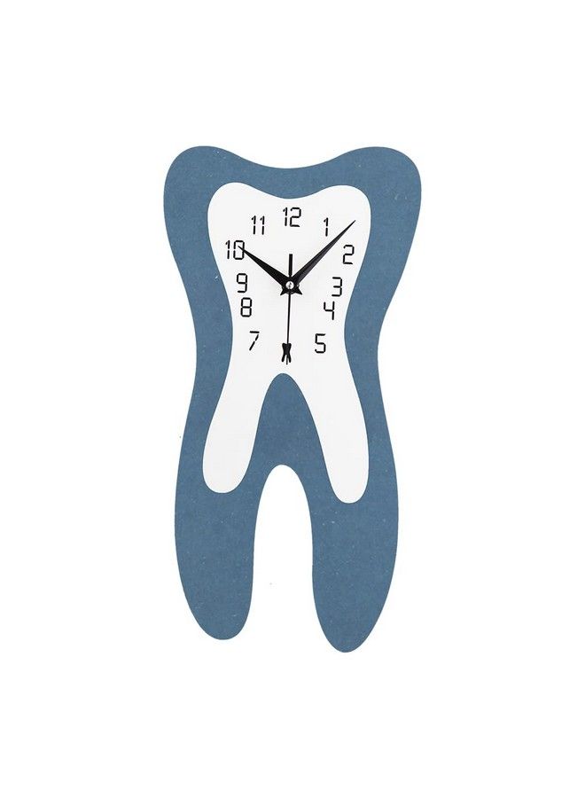 Modern Tooth Wall Clock Silent Nonticking Medical Tooth Dentist Dental Clinic Wall Art Clocks Wall Decor Hang For Bedroom Living Room (Blue)