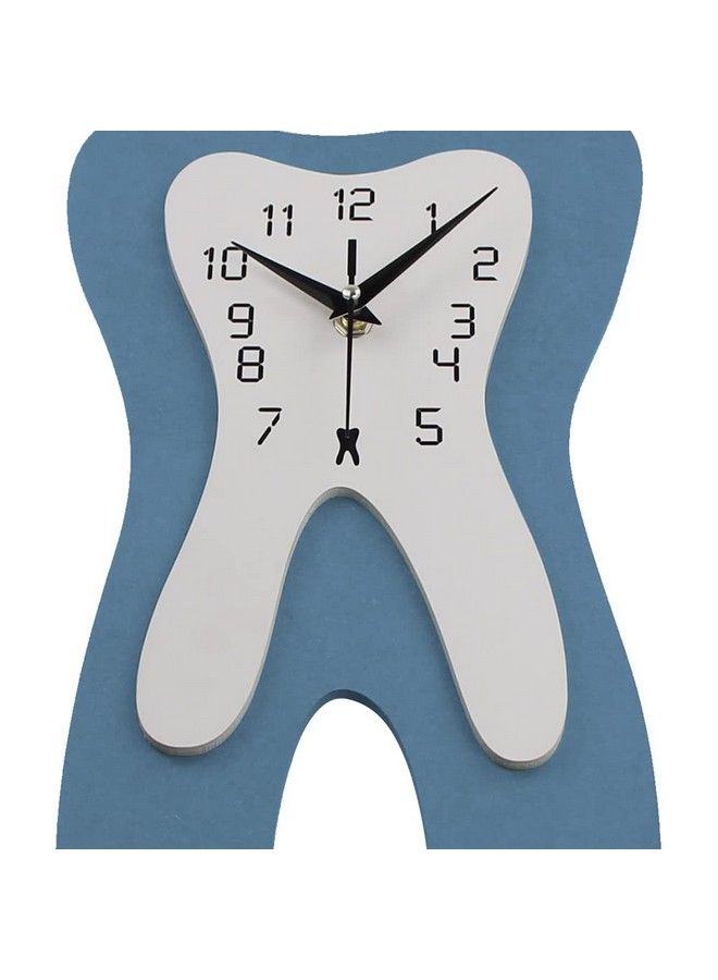 Modern Tooth Wall Clock Silent Nonticking Medical Tooth Dentist Dental Clinic Wall Art Clocks Wall Decor Hang For Bedroom Living Room (Blue)