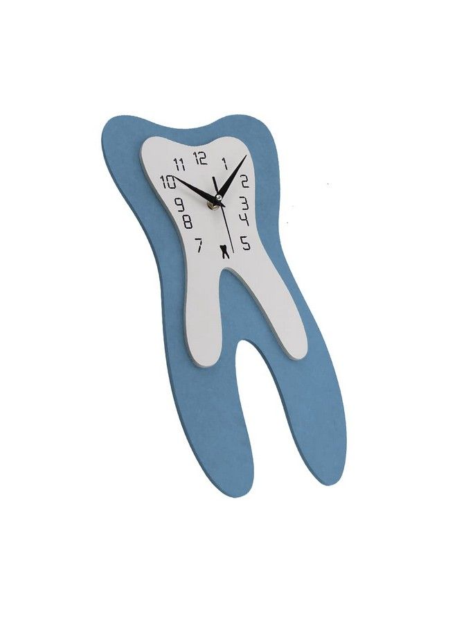 Modern Tooth Wall Clock Silent Nonticking Medical Tooth Dentist Dental Clinic Wall Art Clocks Wall Decor Hang For Bedroom Living Room (Blue)