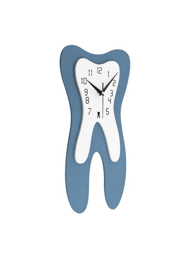 Modern Tooth Wall Clock Silent Nonticking Medical Tooth Dentist Dental Clinic Wall Art Clocks Wall Decor Hang For Bedroom Living Room (Blue)