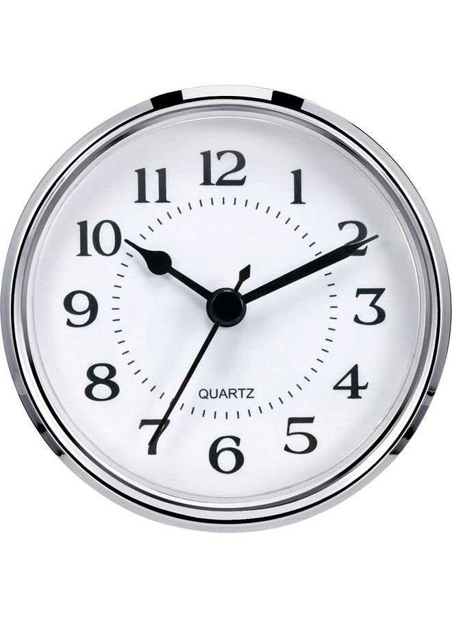 31 2 Inch (90 Mm) Quartz Clock Fitup Insert With Arabic Numeral Quartz Movement (Silver Rim)