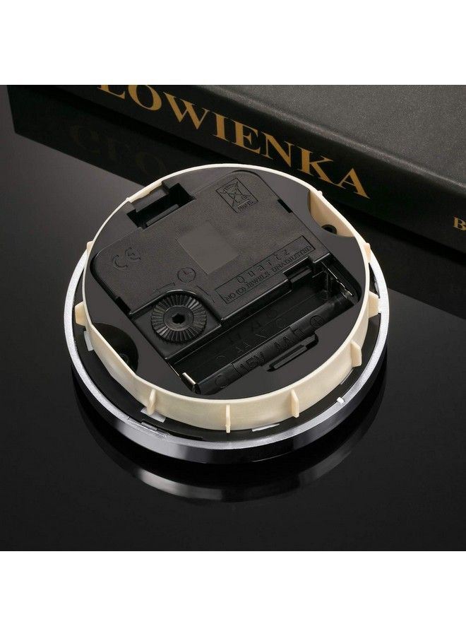 31 2 Inch (90 Mm) Quartz Clock Fitup Insert With Arabic Numeral Quartz Movement (Silver Rim)