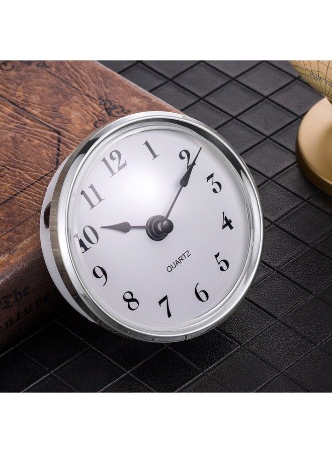 31 8 Inch (80 Mm) Quartz Clock Fitup Insert With Arabic Numeral Quartz Movement (Silver Trim)