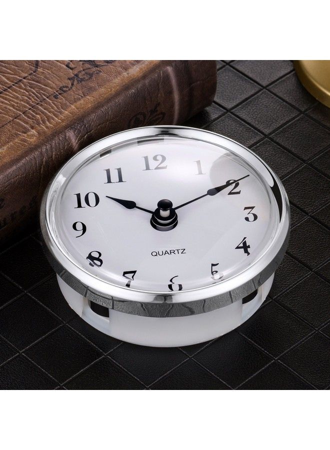 31 8 Inch (80 Mm) Quartz Clock Fitup Insert With Arabic Numeral Quartz Movement (Silver Trim)