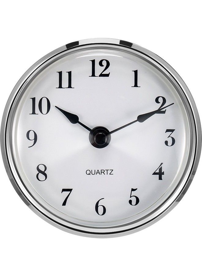 31 8 Inch (80 Mm) Quartz Clock Fitup Insert With Arabic Numeral Quartz Movement (Silver Trim)