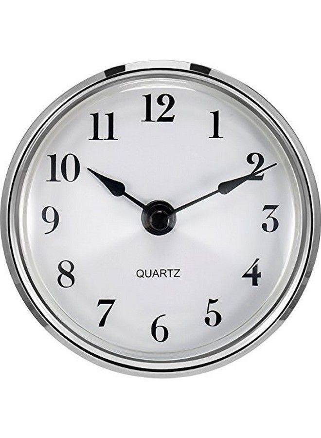 31 8 Inch (80 Mm) Quartz Clock Fitup Insert With Arabic Numeral Quartz Movement (Silver Trim)