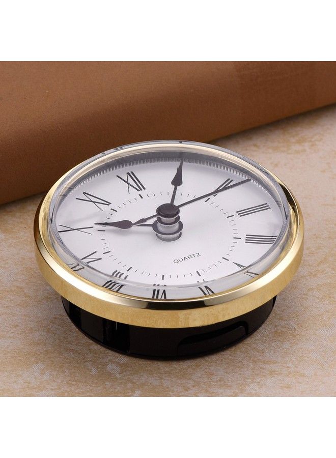 2.8 Inch (70 Mm) Roman Numeral Quartz Clock Insert With Gold Trim