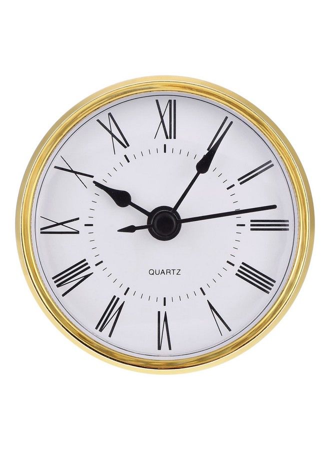 2.8 Inch (70 Mm) Roman Numeral Quartz Clock Insert With Gold Trim