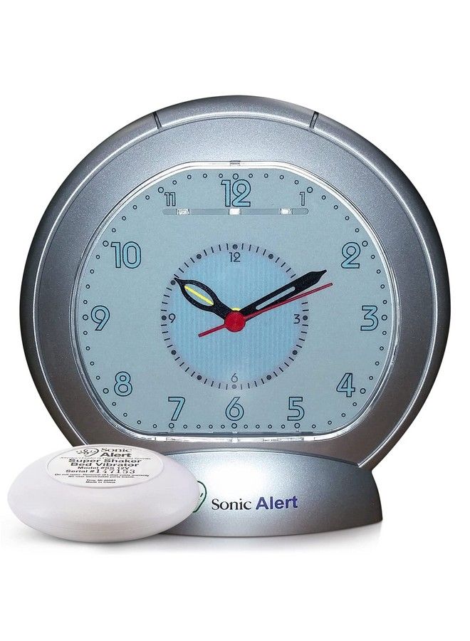 Alarm Clock Sonic Bomb Analog Clock Loud Alarm Clock For Heavy Sleepers Alarm Clock With Bed Vibrator Easy To Use Silver