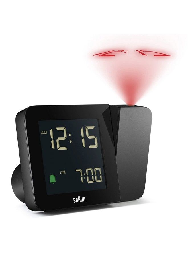 Digital Projection Alarm Clock With 4 Backlight Options Negative Lcd Display Quick Set Beep Alarm In Black Model Bc15B