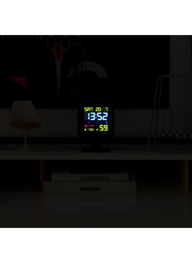 Digital Monolith Alarm Clock Square Alarm Bedside Clock Desk Clock Digital Clock Digital Alarm Clock Bedroom Accessories Lcd Display Office Clock (Black)