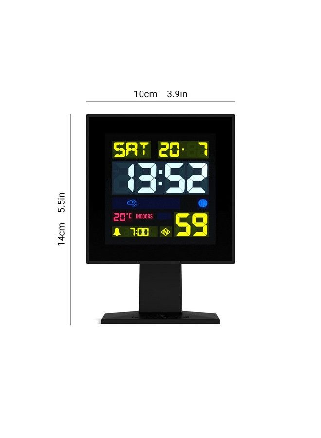 Digital Monolith Alarm Clock Square Alarm Bedside Clock Desk Clock Digital Clock Digital Alarm Clock Bedroom Accessories Lcd Display Office Clock (Black)