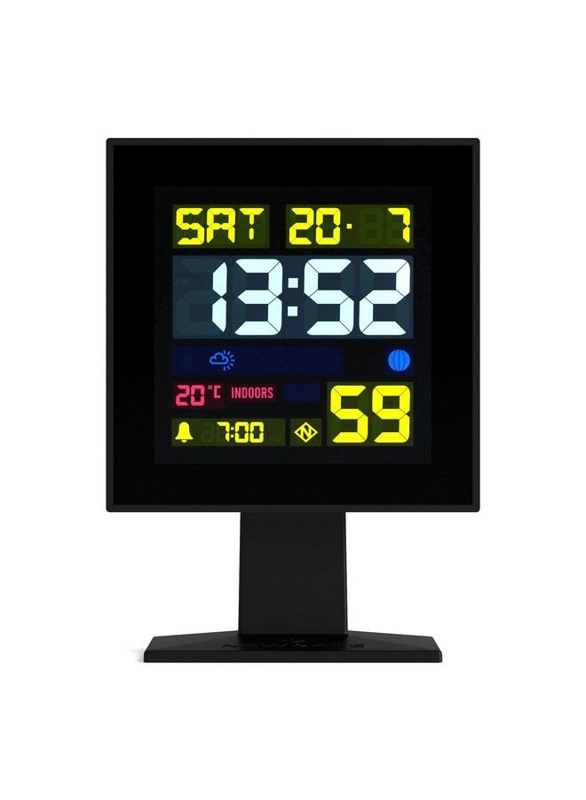 Digital Monolith Alarm Clock Square Alarm Bedside Clock Desk Clock Digital Clock Digital Alarm Clock Bedroom Accessories Lcd Display Office Clock (Black)