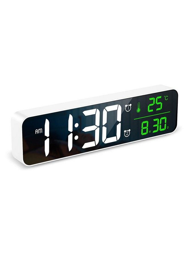 Large Display Digital Wall Clock 10.5'' Led Alarm Clock Wall Clock For Bedroom With Temp & Date Display 2 Alarms 6 Brightness Dimmer 40 Tones 4 Volume For Office Bedroom Living Room