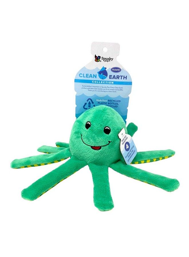 Clean Earth Plush Octopus ; Made From 100% Recycled Water Bottles ; Large Green (7208)