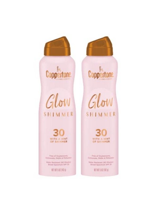 Glow With Shimmer Sunscreen Spray Spf 30 Water Resistant Spray Sunscreen Broad Spectrum Spf 30 Sunscreen Pack 5 Oz Spray Pack Of 2