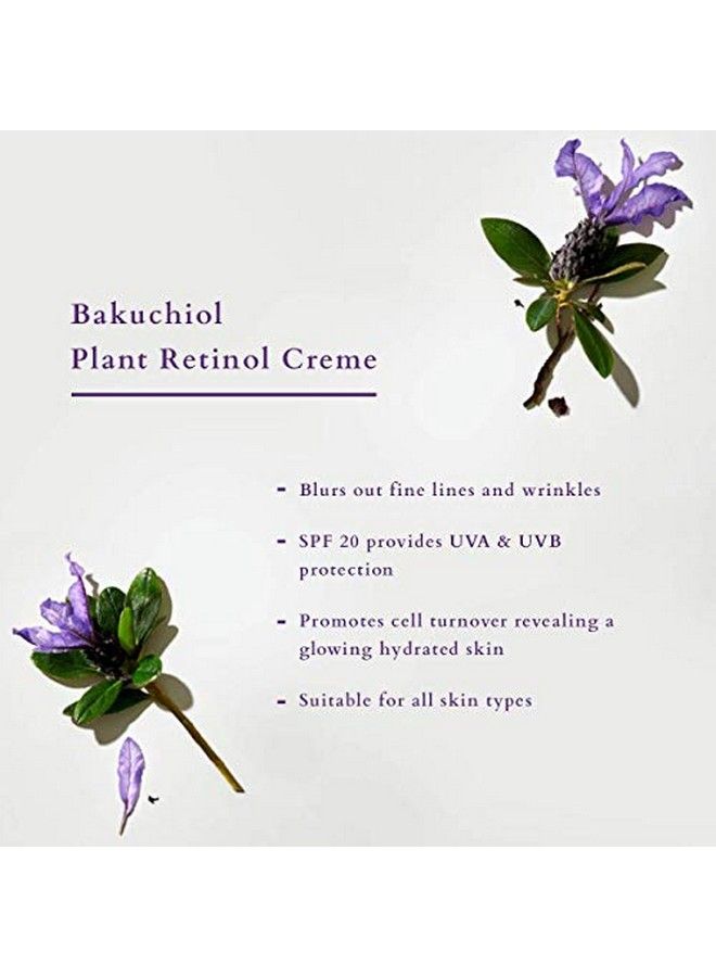 Bakuchiol Plant Retinol Face Cream ; 100% Organic Bakuchiol ; Spf 20 ; Pa+++ ; Sulphate & Paraben Free ; All Skin Types ; 50G