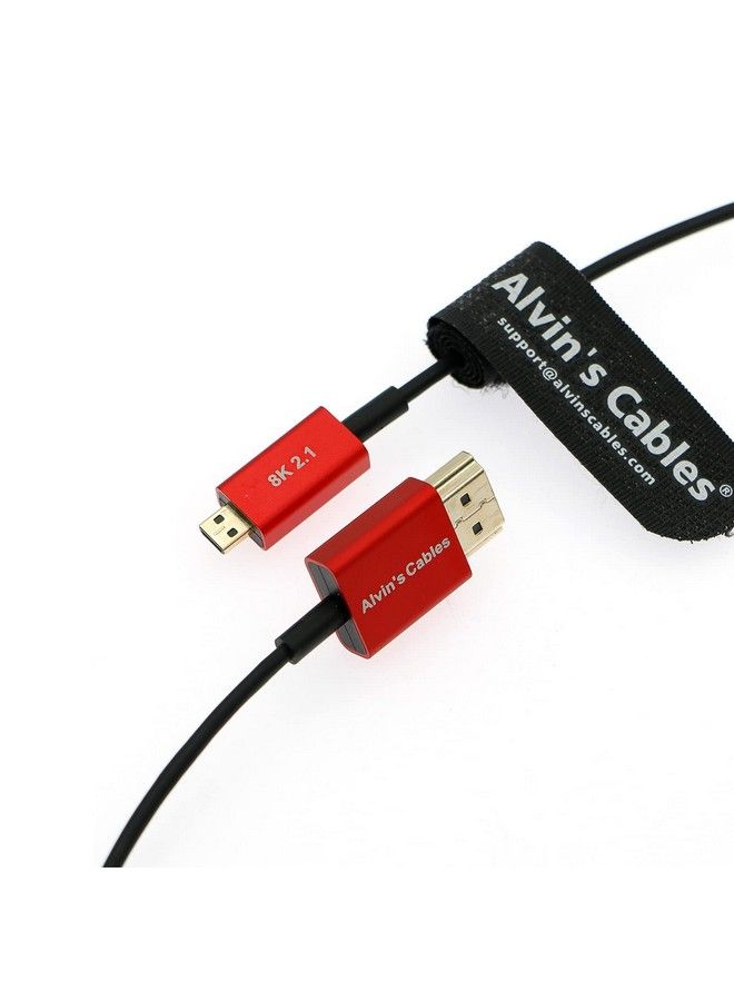 8K 2.1 Hdmi Cable Microhdmi To Hdmi Cable Ultrathin 48Gbps Highspeed For Atomosninjav 4K60P Record For Canonr5C;R5;R6 For Sony A7R A7 Iv Cameras 45Cm 18Inches