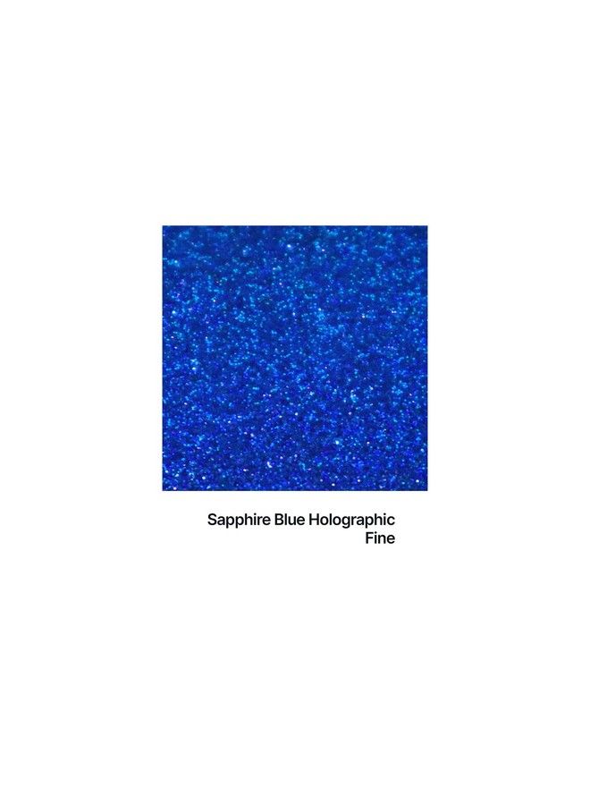 Premium Ultra Sparkle Glitter Multi Purpose Metallic Flake For Arts Crafts Nails Cosmetics Resin Festival Face Hair Sapphire Blue Holographic Fine (1 64